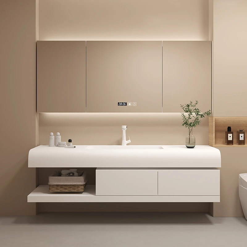 Home Bathroom Vanity Combo - 引き出し紙製バスルームキャビネットスキンケアモダン高級スペースセーバーパーティションディスプレイ食器棚ミラーガビネテホテル家具