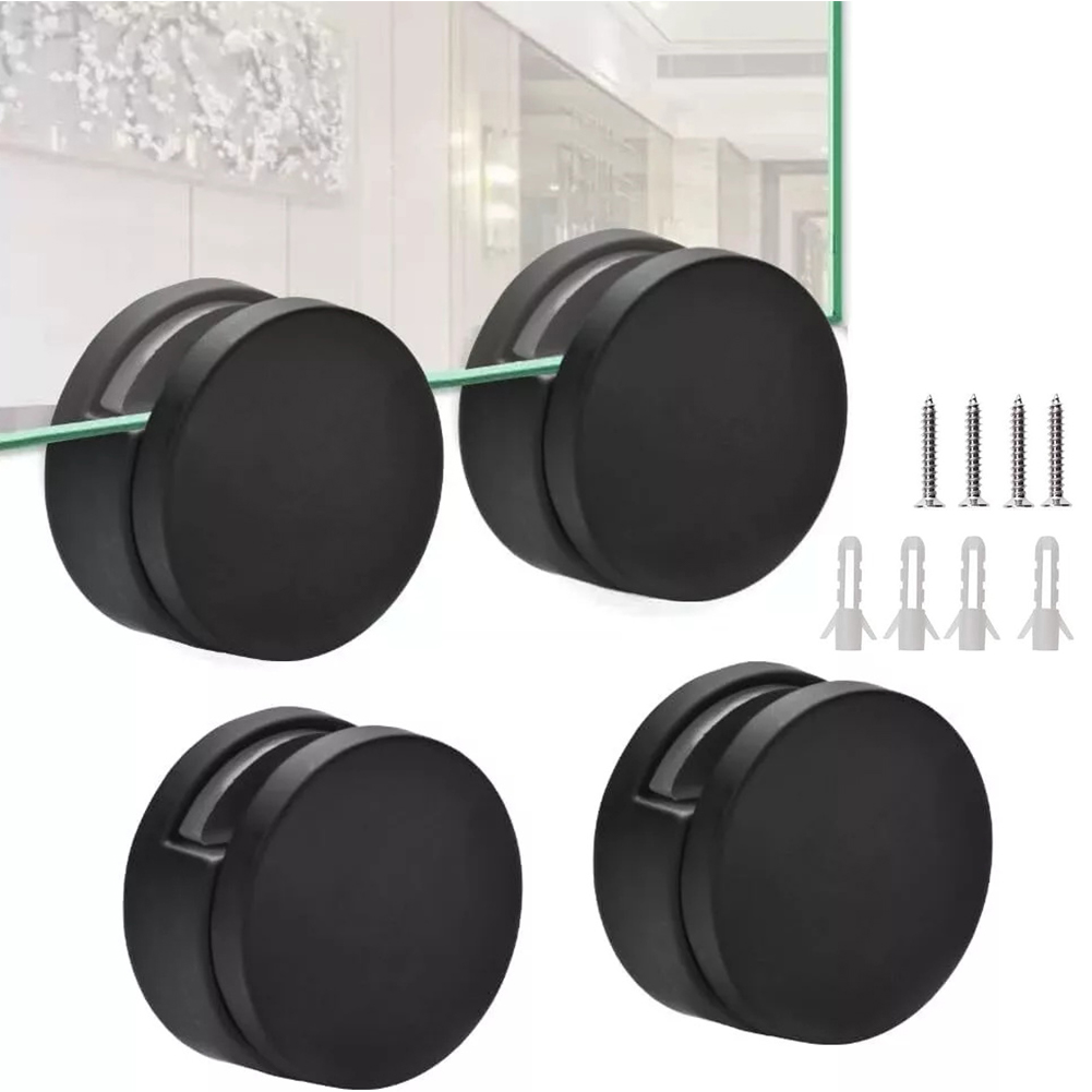 Home Hardware Bathroom Mirrors - 4 セットミラークリップミラー吊り金具ミラーホルダークリップミラーハング家庭用バスルームドレッシングテーブル亜鉛合金