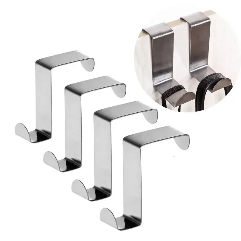 Tiny Home Bathroom Kit - Z 字型バスルームキャビネットフックによるステンレス鋼リアハンガーキーホルダーコートフックホームキッチンアクセサリーオーガナイザーツール