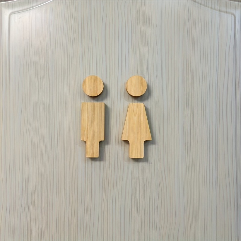 Home Creation Bathroom - 木製バスルームサイン 2 個 男性と女性のトイレのドア用 家庭やオフィス、バスルームアクセサリーに最適