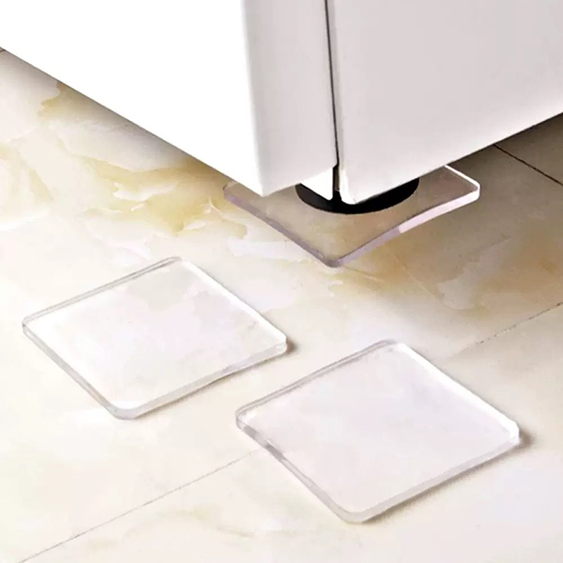 Home Bathroom Mats - 4/12 個防振ノンスリップマット洗濯機シリコーンパッド多機能透明プレースマットホームバスルームポータブル