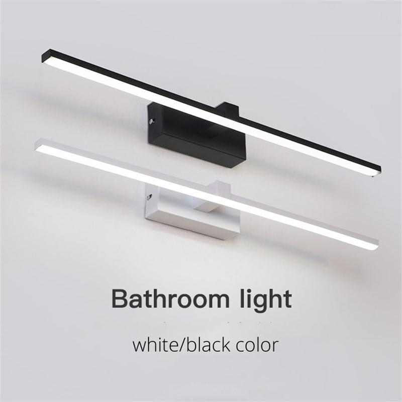 Home Hardware Bathroom Mirrors - 現代の LED ウォールランプ浴室ハードウェア燭台 3 色ライト浴室バスミラーライン家の装飾照明器具