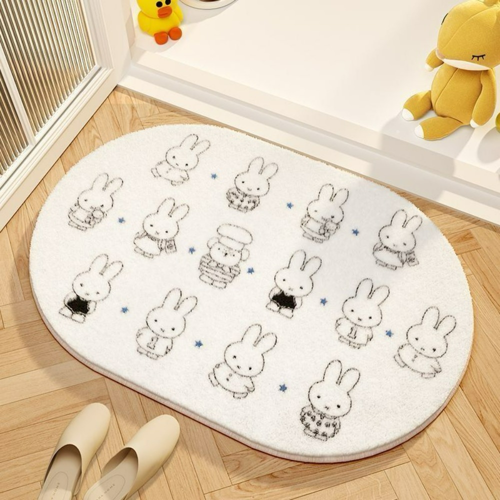 Home Bathroom Mats - ミッフィー漫画フロアマットソフト模造カシミヤフットパッド吸水カーペット滑り止めマット浴室寝室家の装飾用