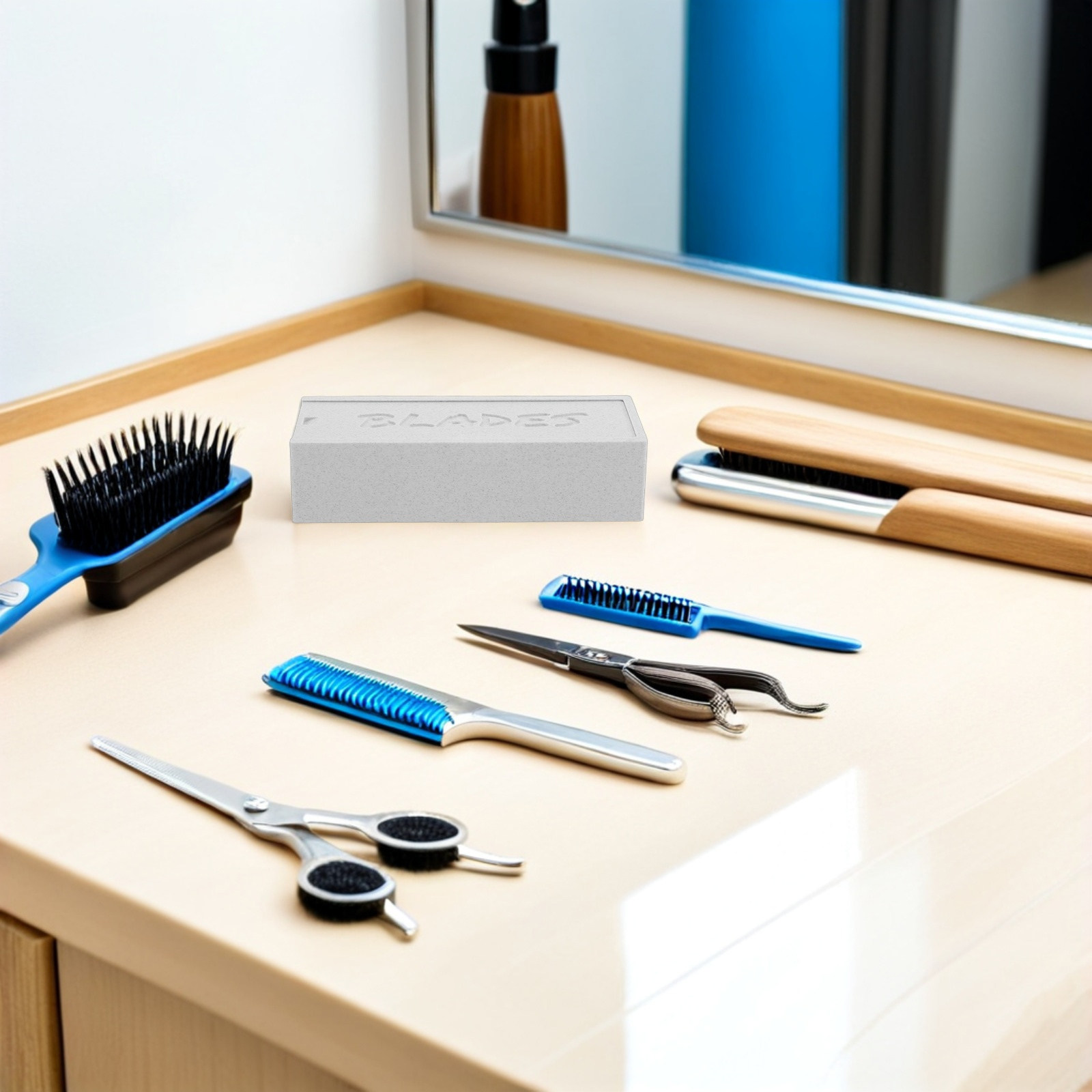 Home Bathroom Organizer - 白い二重コンパートメントのバリカン刃収納オーガナイザーボックス、家庭用理髪店、バスルーム、グルーミングアクセサリー用シェーバー刃ホルダー