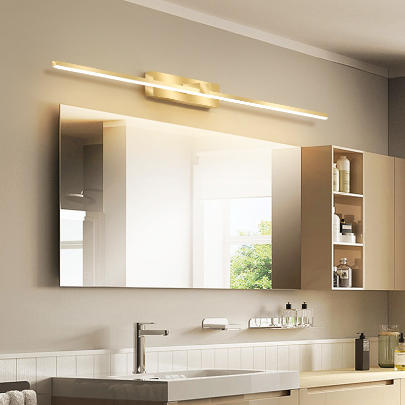 Home Hardware Bathroom Mirrors - 現代の LED ウォールランプ浴室ハードウェア燭台 3 色ライトアルミ浴室バスミラーライン家の装飾照明器具
