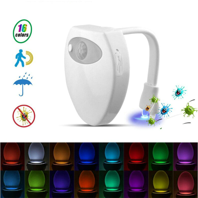 Home Bathroom Colors - Usb充電式トイレモーションセンサーライト16色を変更するセンサーled洗面所夜の光屋内ホーム浴室トイレランプ