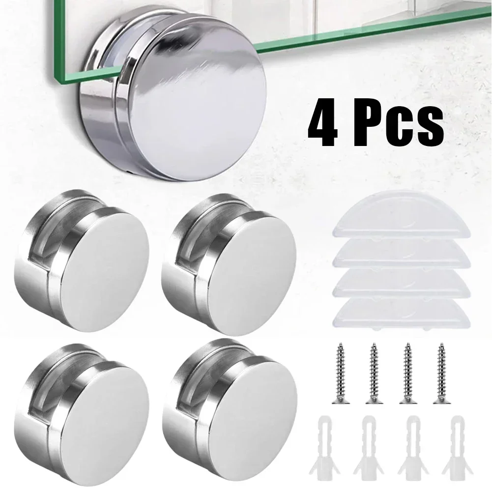 Home Hardware Bathroom Mirrors - 4 セットミラークリップミラー吊り金具ミラーホルダークリップミラーハング家庭用バスルームドレッシングテーブル亜鉛合金