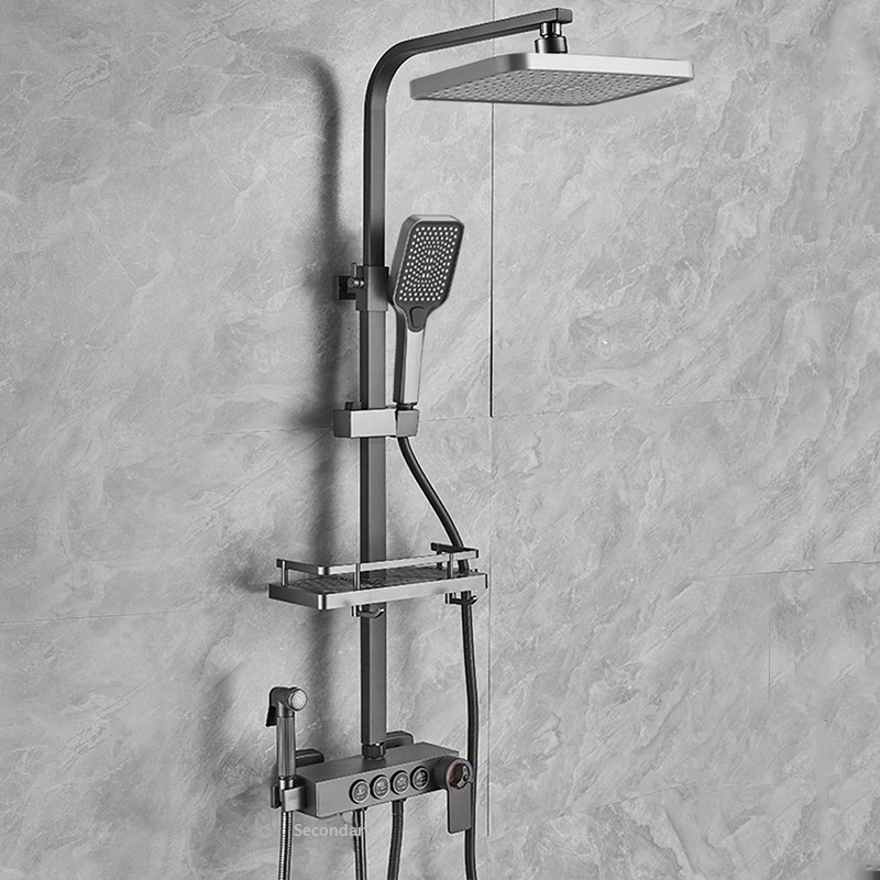 Shower Head Rain - ステンレス鋼シャワーセット抗カルク自己洗浄レインシャワーヘッド高圧バスホームバスルームバルブシャワーヘッドセット