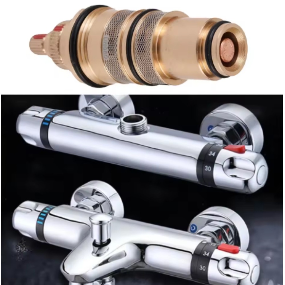 Home Bathroom Repair - 真鍮製シャワーサーモスタットカートリッジ交換キット - 浴室水温制御ミキサーバルブバー蛇口修理