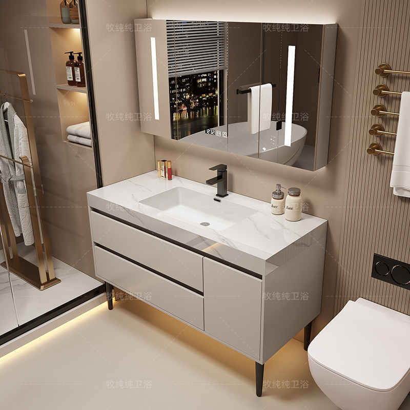 Home Bathroom Vanity Combo - オーバーミラーバスルームキャビネットパーティション収納香水スキンケア装飾品食器棚メイクアップモダンアーカビダレスサロン家具