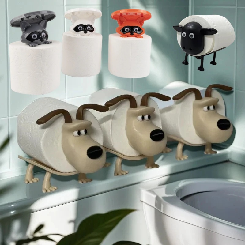 Tiny Home Bathroom Kit - 楽しい犬アライグマ羊トイレットペーパーホルダー家の装飾バスルームアクセサリー収納トイレ浴室キッチンリビングルーム用