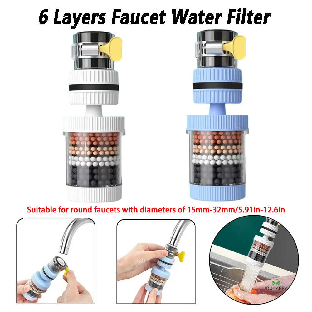 ユニバーサルシャワー蛇口 6 層蛇口水フィルタータップ浄水器 - Shower Head Rain のレビューと価格
