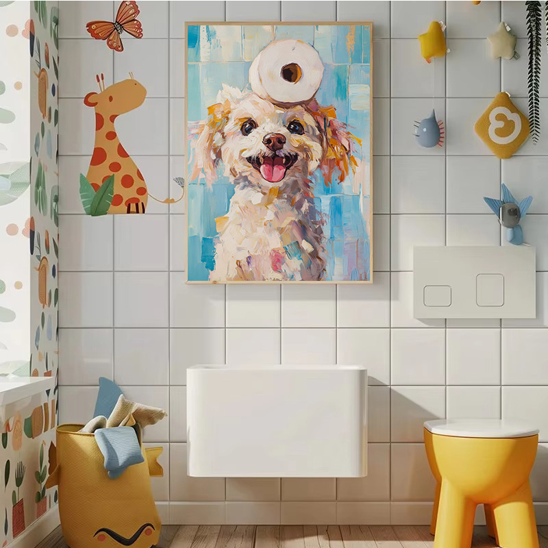 1枚のフレームレストイレットペーパー動物ポスタープリント「う - Home Bathroom Toilet のレビューと価格