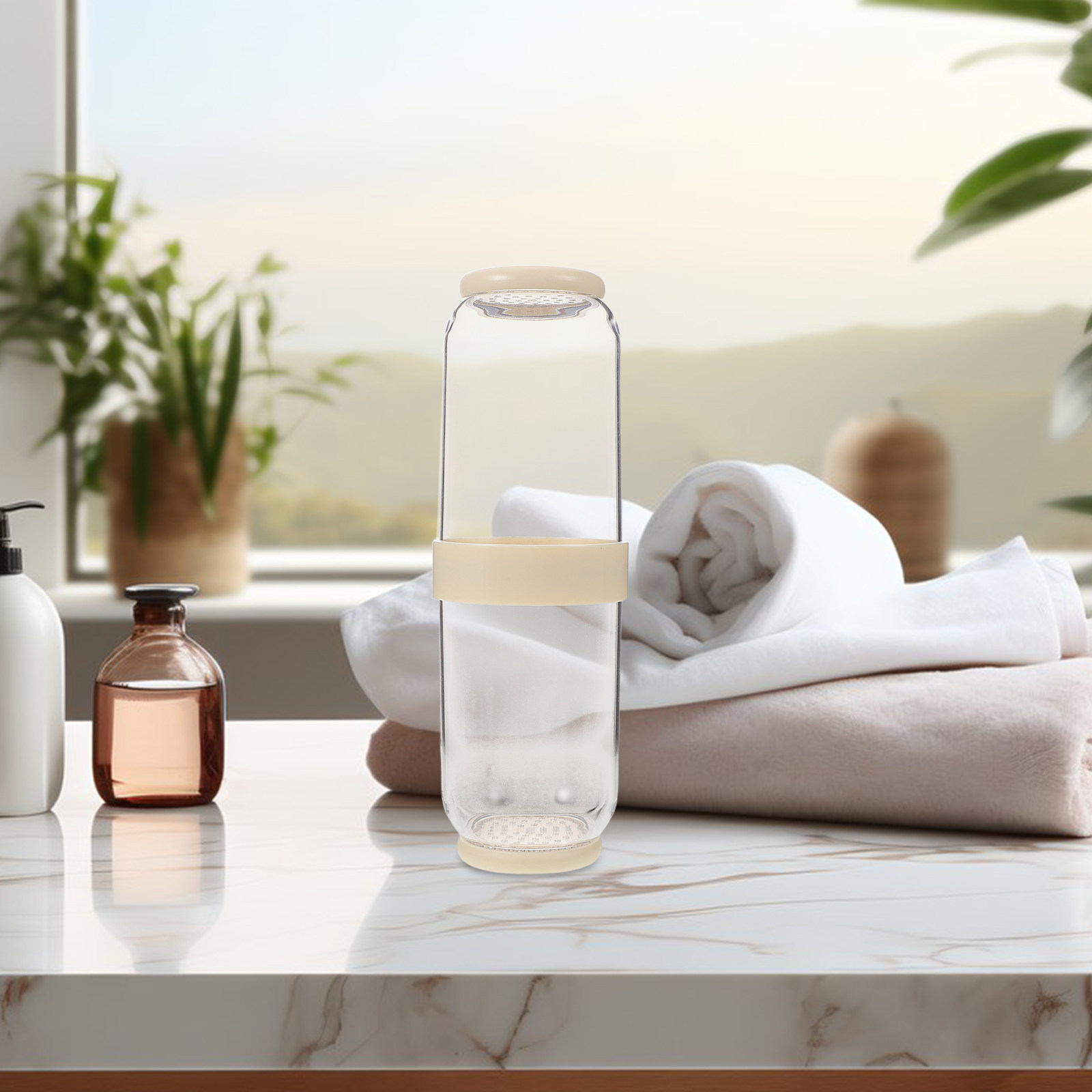 2個入りトラベルウォッシュカップセット 蓋付き歯ブラシホルダ - Toothbrush Holder Set のレビューと価格