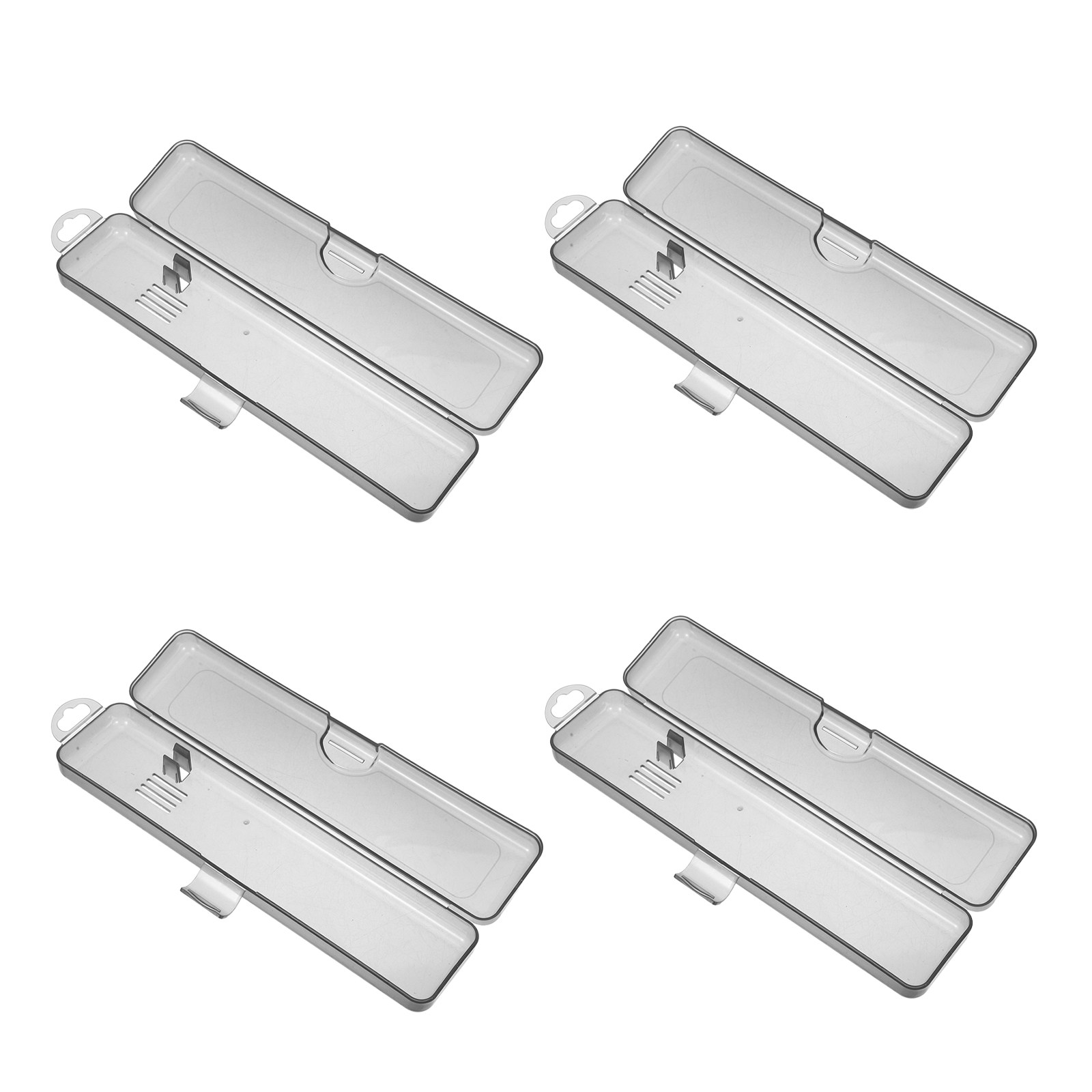 4個入り携帯用歯ブラシホルダーセット クリアブラック半透明プ - Toothbrush Holder Set のレビューと価格