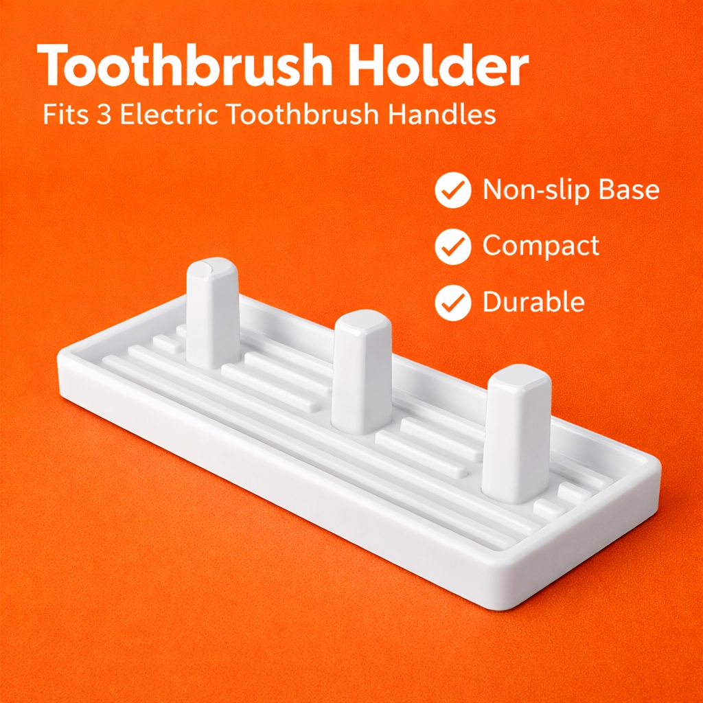 3スロットプラスチック製歯ブラシホルダー、自立型バスルームオ - Toothbrush Holder Set のレビューと価格
