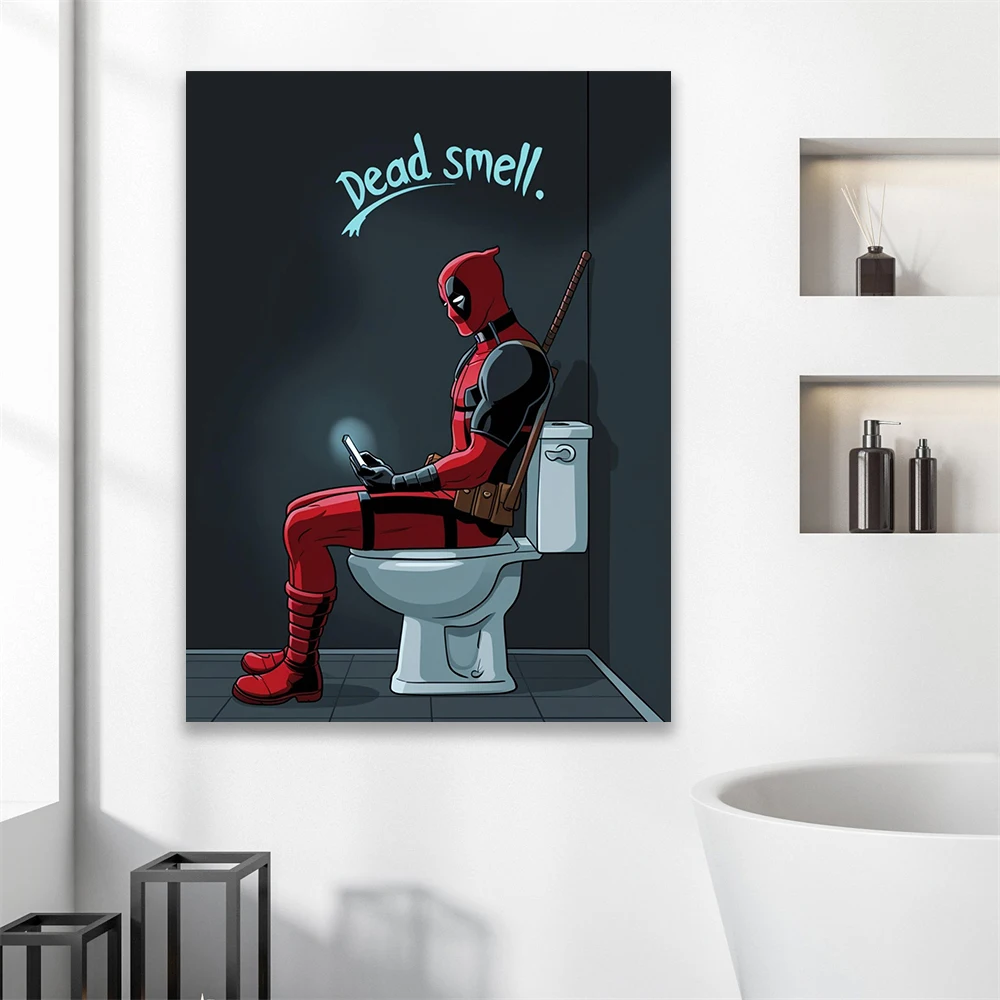 1PC フレームレスデッドプール面白い浴室ポスター甘い赤ちゃ - Home Bathroom Toilet のレビューと価格
