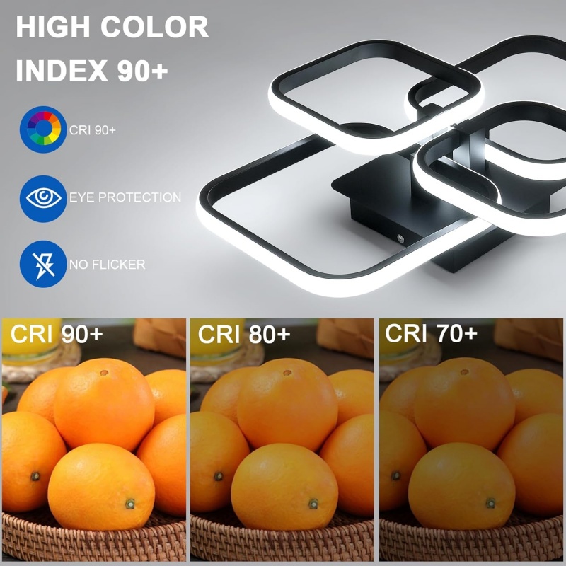 LED シャンデリア 3 色のシーリングライト、寝室、リビン - Home Bathroom Colors のレビューと価格