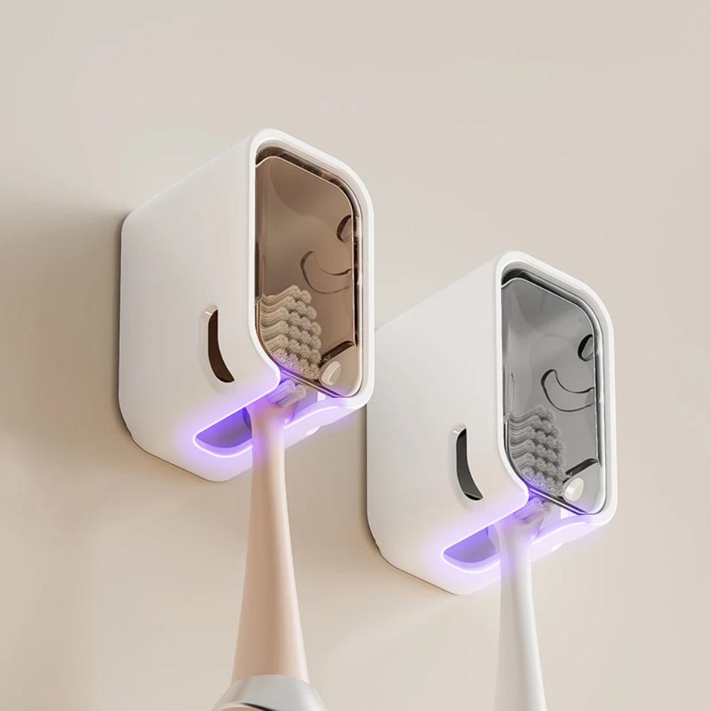 2 個歯ブラシホルダーフリップトップ壁掛け歯ブラシラック防塵 - Toothbrush Holder Set のレビューと価格