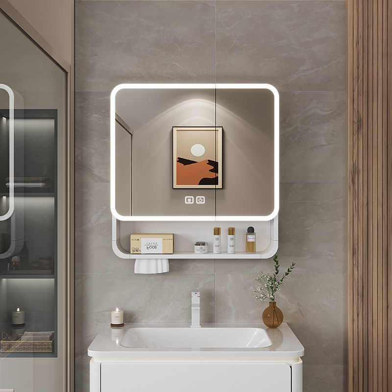 オーガナイザーミラー、バスルームキャビネット、収納棚、紙の装 - Home Bathroom Organizer のレビューと価格