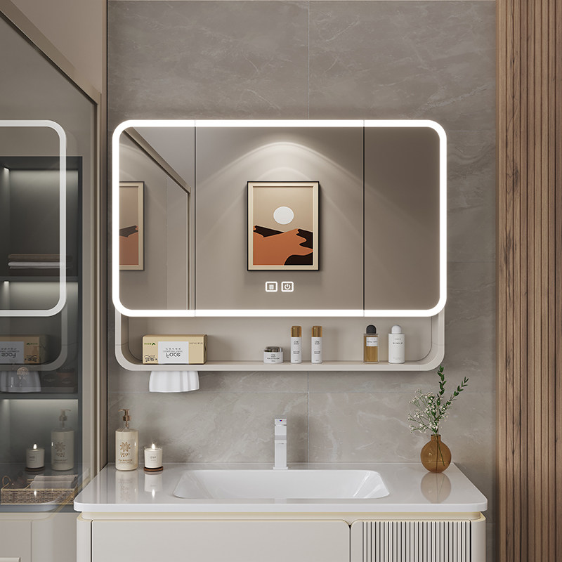 オーガナイザーミラー、バスルームキャビネット、収納棚、紙の装 - Home Bathroom Organizer のレビューと価格