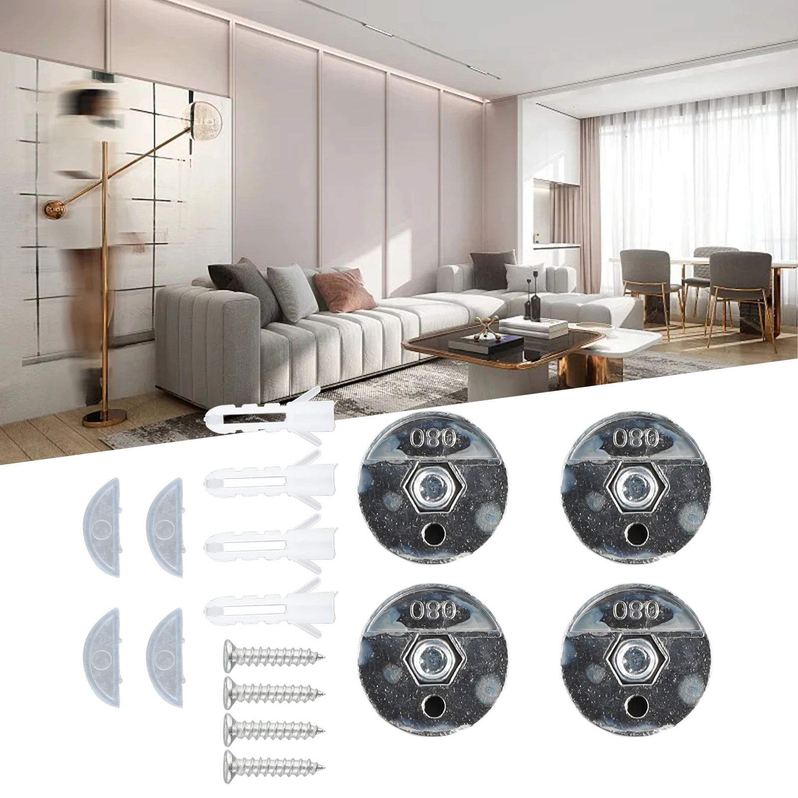 4 個のガラスミラークリップミラーホルダー、丸型/四角型ミラ - Home Hardware Bathroom Mirrors のレビューと価格