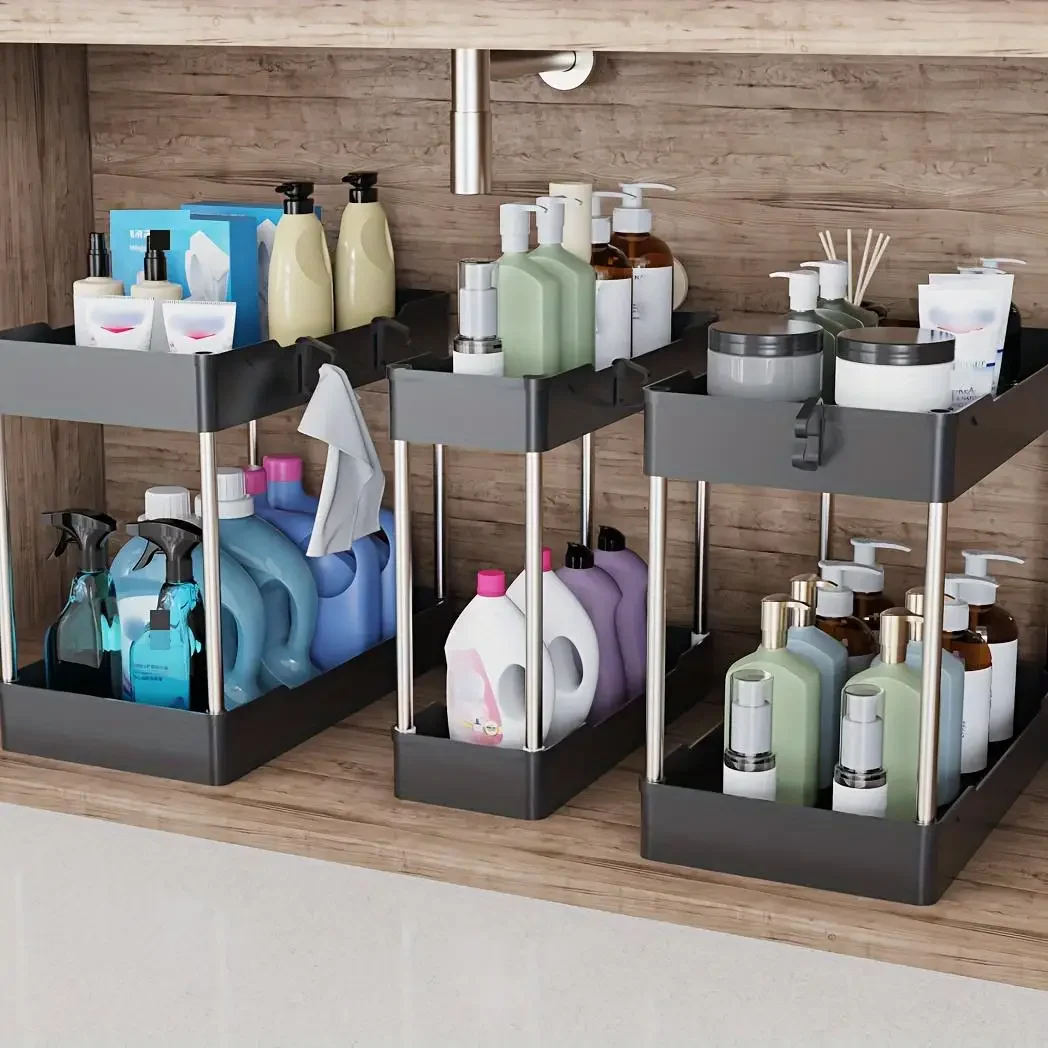 3個セット シンク下オーガナイザー 2段収納ラック キッチン - Home Bathroom Supplies のレビューと価格
