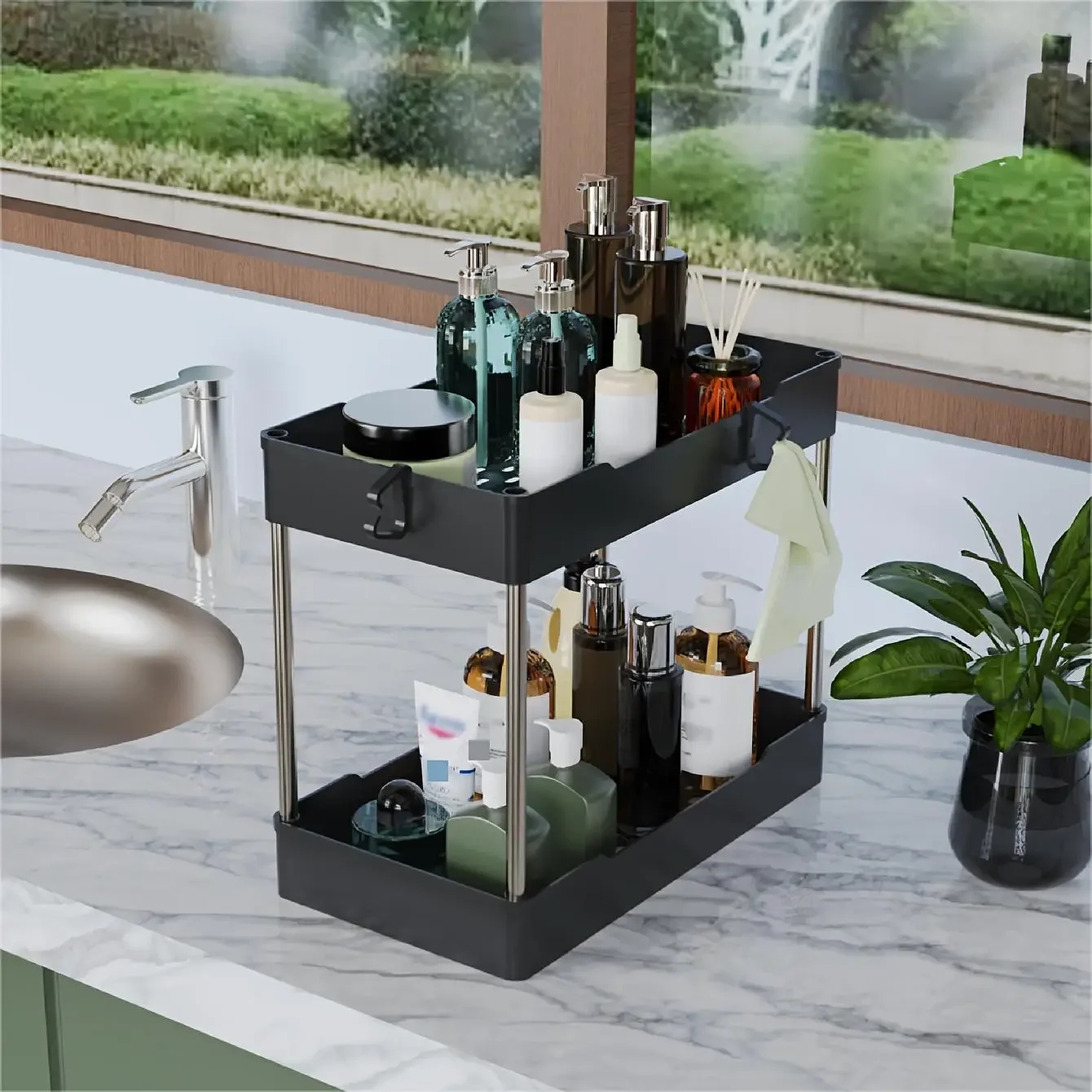 3個セット シンク下オーガナイザー 2段収納ラック キッチン - Home Bathroom Supplies のレビューと価格