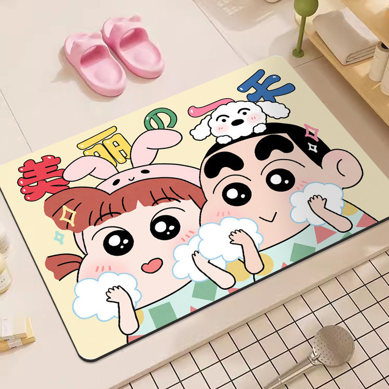 クレヨンしんちゃん漫画珪藻土バスマット超吸収性ノンスリップド - Home Bathroom Mats のレビューと価格