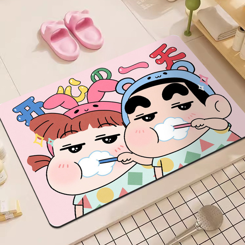 クレヨンしんちゃん漫画珪藻土バスマット超吸収性ノンスリップド - Home Bathroom Mats のレビューと価格