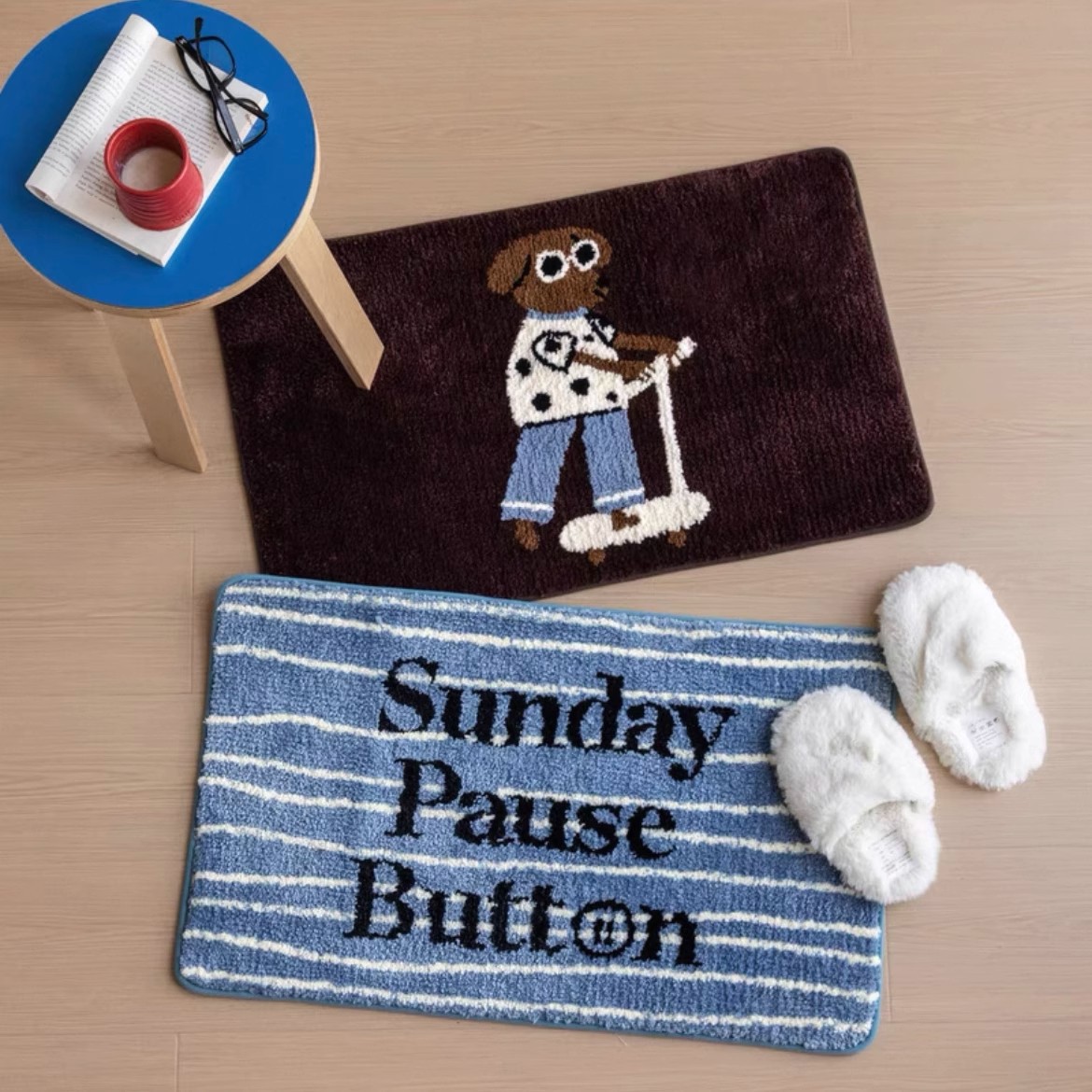 VIKAMA 遊び心のある子犬プリントのバスルームカーペット - Home Bathroom Mats のレビューと価格