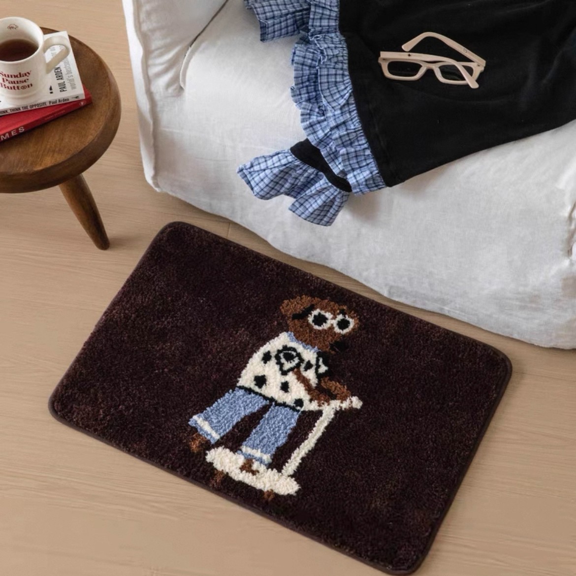 VIKAMA 遊び心のある子犬プリントのバスルームカーペット - Home Bathroom Mats のレビューと価格