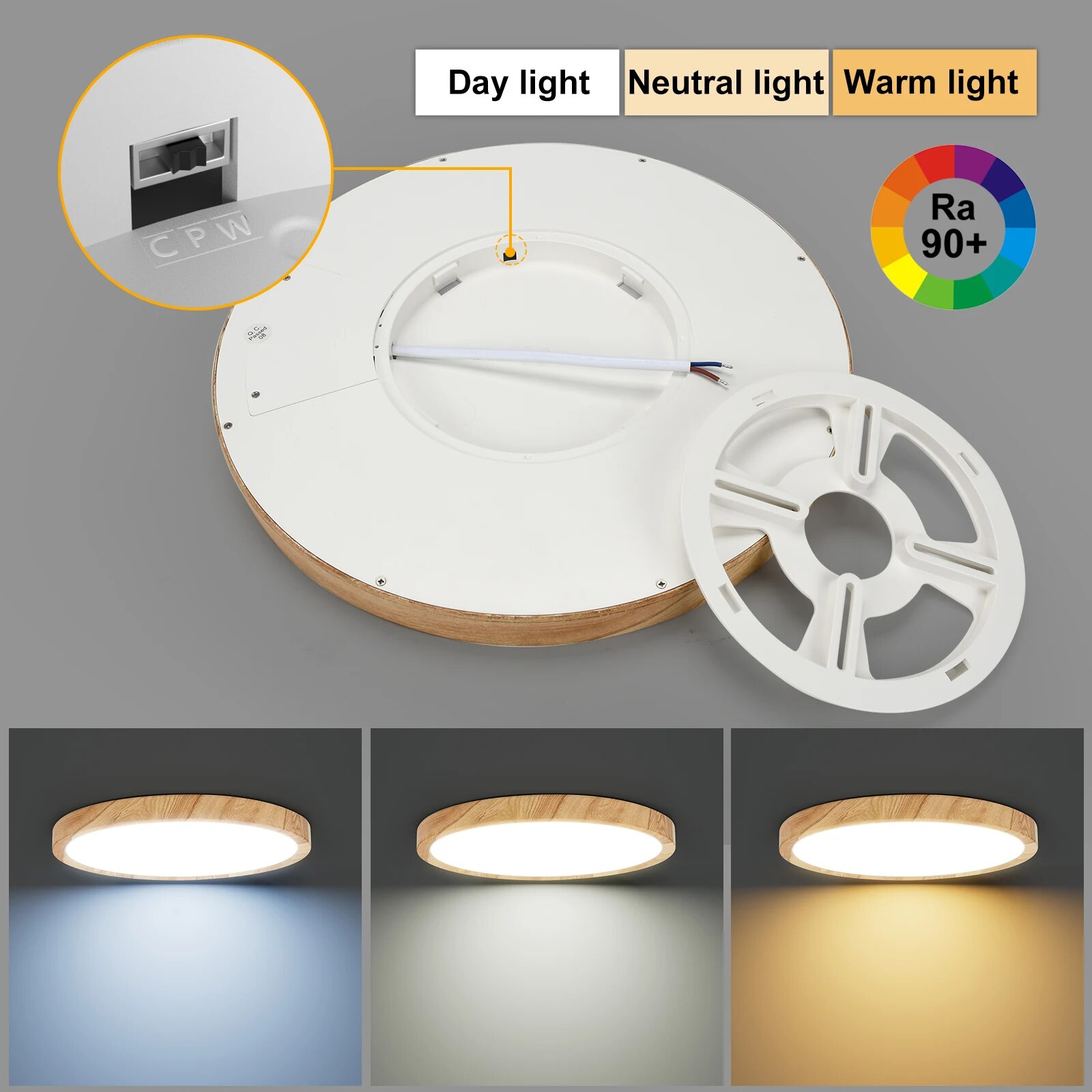 LVL LEDシーリングライト 木目調＆ホワイト 3in1照 - Home Bathroom Colors のレビューと価格