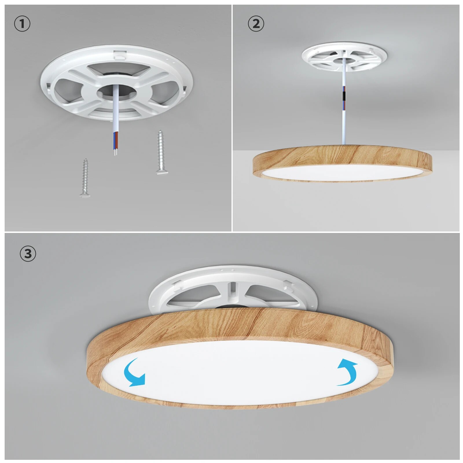 LVL LEDシーリングライト 木目調＆ホワイト 3in1照 - Home Bathroom Colors のレビューと価格