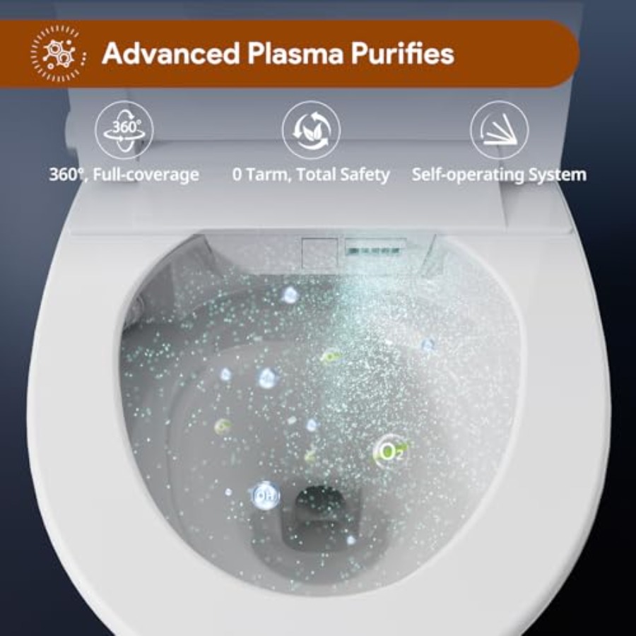 家庭用スマートトイレ、セラミックホワイト、ADA規格高さ、自 - Home Bathroom Toilet のレビューと価格