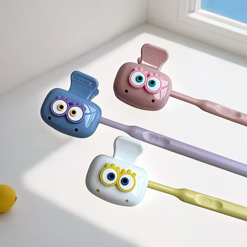 かわいい目の形の歯ブラシホルダー3個 - ドーパミンカラーの - Toothbrush Holder Set のレビューと価格