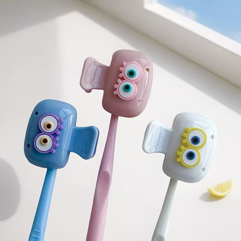 かわいい目の形の歯ブラシホルダー3個 - ドーパミンカラーの - Toothbrush Holder Set のレビューと価格