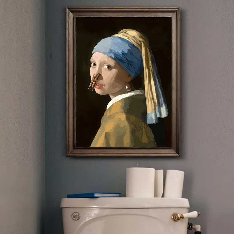 1ピース 面白い抽象的なバスルームトイレの家の装飾、額縁なし - Home Bathroom Toilet のレビューと価格