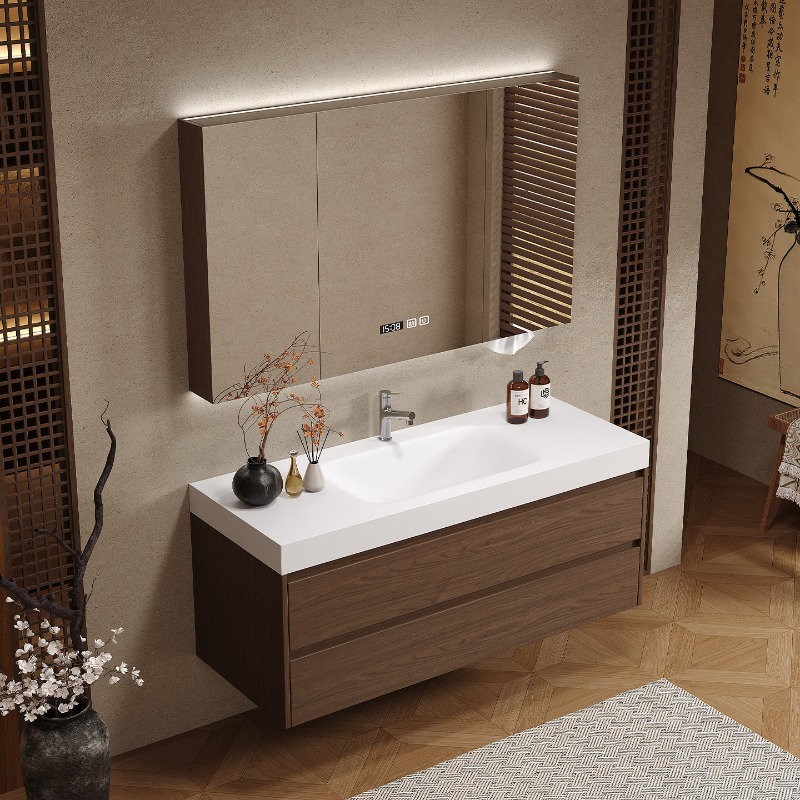 木製パーティションバスルームキャビネット高級モダンスペースセ - Home Bathroom Vanity Combo のレビューと価格