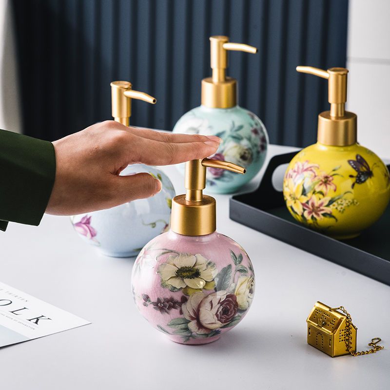 300 ミリリットルセラミックサブボトルカラー花と鳥の装飾容 - Tiny Home Bathroom Kit のレビューと価格