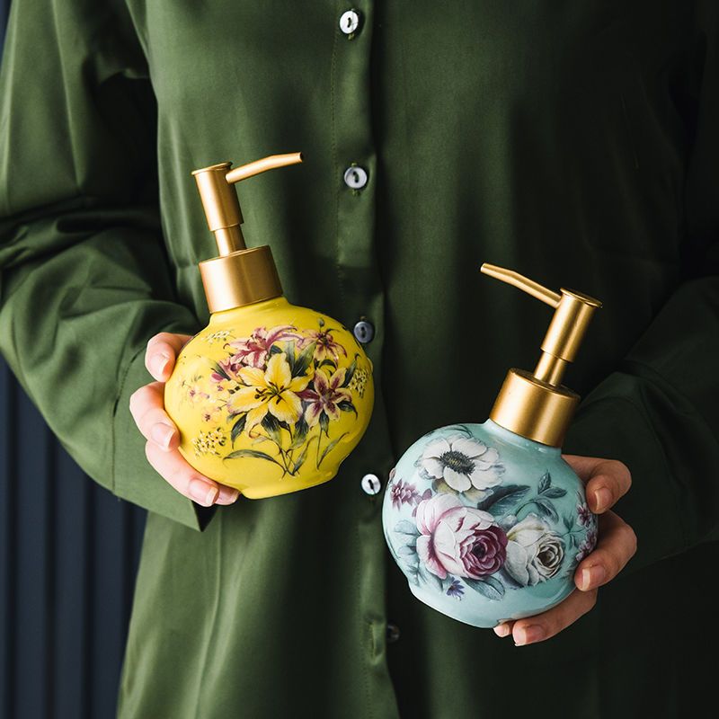 300 ミリリットルセラミックサブボトルカラー花と鳥の装飾容 - Tiny Home Bathroom Kit のレビューと価格