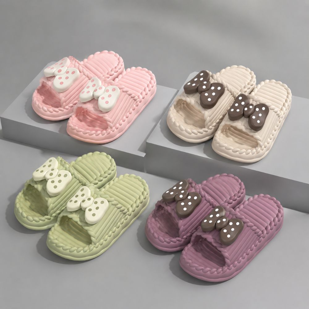 かわいい PVC 女性用ボウスリッパソフトソール快適なホーム - Home Bathroom Colors のレビューと価格
