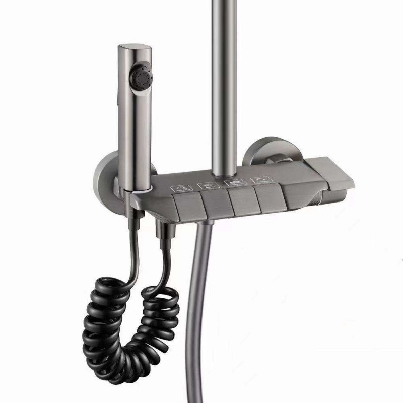 人気の真鍮製4機能ピアノキーレインシャワー水栓セット、壁掛け - Shower Head Rain のレビューと価格
