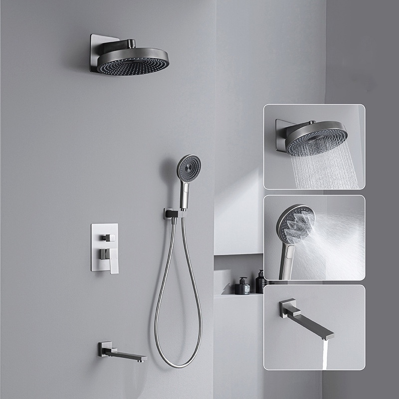 高級壁埋め込み式シャワーセット多機能レインジェットスプレー磨 - Shower Head Rain のレビューと価格