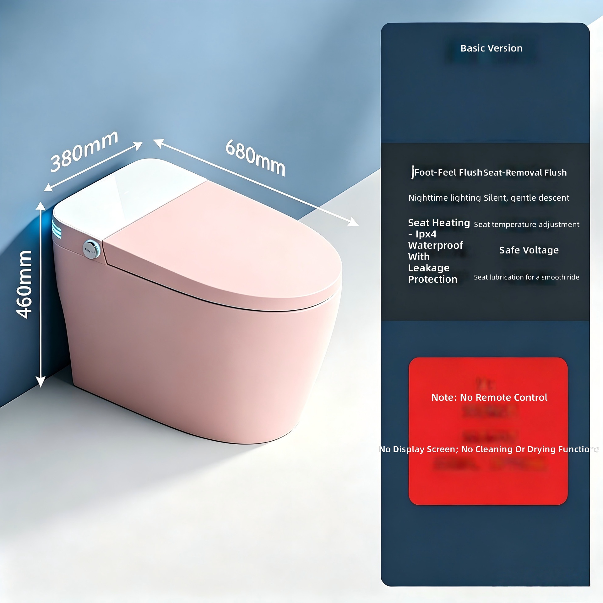 スマートトイレ、ピンク、オールインワン自動、水圧制限なし、サ - Home Bathroom Toilet のレビューと価格