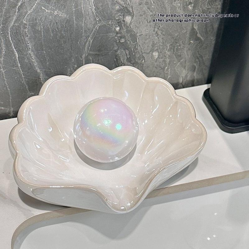 1/2 個シェル形状排水石鹸皿ホルダークリエイティブホーム石 - Home Bathroom Supplies のレビューと価格